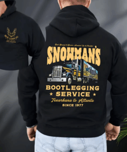 Snowman’s Bootlegging Service Hoodie, Smokey and the Bandit Truck Sweatshirt, Retro Trucker Pullover, Vintage Movie T-Shirt, Gift for Truck Driver