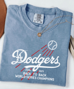 Dodgers Back-to-Back Champions Tee, Vintage Baseball T-Shirt