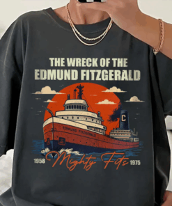 Retro Vintage Edmund Fitzgerald T-Shirt, Never Forget November 10th 1975 Sweatshirt, Gift Tee, Edmund Fitzgerald Shirt