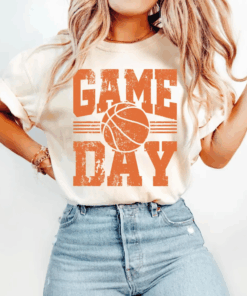 Game Day Basketball Shirt, Basketball Lover T-Shirt, Man Woman Basketball Gifts, Basketball Mom Tee, Game Day School Spirit