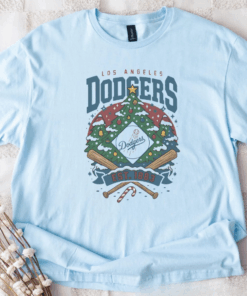 LA Dodgers Christmas Shirt, Vintage Los Angeles Baseball Tee, Dodgers Fan Gift, Unisex Holiday Gameday Apparel
