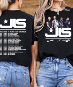 JLS The Club is Alive Concert Tshirt, JLS Concert Tour 2025 Tshirt, JLS Band Rock Concert Front and Back print Tshirt Y51