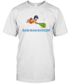Davis Schneider wearing Addison Barger Bam Bam Barger Shirt