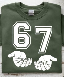 Six Seven Meme Funny Hands Viral Internet Humor 67 Trend Shirt