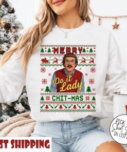 Funny Merry Chit I Do It Christmas Sweatshirt, Ugly Xmas Sweater Meme Shirt, Christian Tee, Unisex Holiday Party Tee, Funny Christmas Gift