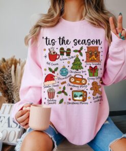 Tis the Season Christmas Sweatshirt, Santa Sweatshirt, Retro Holiday Shirt, Christmas Tree Shirt, Christmas Xmas Shirt, Christmas Tree Shirt