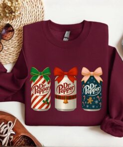 Christmas Dr Pepper Sweatshirt, Trendy Christmas Soda Sweatshirt, Coquette Bow Christmas Soda Outfit, Dr Pepper Lover Gift, Cute Xmas Shirt