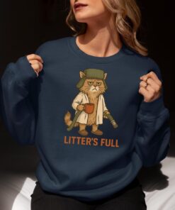 The Original Litter's Full Christmas Vacation Cat Shirt, Litters Full Cat Sweatshirt, Christmas Vacation Shitter's Full, Funny Christmas Cat