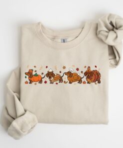 Turkey Dachshund Sweatshirt, Cute Wiener Dog Thanksgiving Tee, Dachshund Lover Sweatshirt, Funny Turkey Costume Dog Gift, Thanksgiving Dog