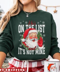 Santa Claus He's On The List Christmas Shirt, Anti Trump Shirt, Funny Democrat Gift Liberal Holiday Shirt, Anti Trump Sweatshirt, FDT Shirt