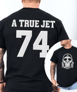 A True Jet 74 Nick Mangold T-Shirt 2 Sided, Jet Football Tribute Shirt, Fan Gifts