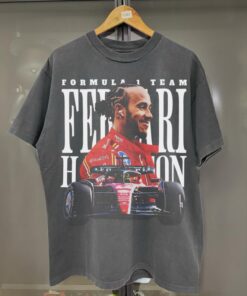 Lewis Hamilton Ferrari F1 T-Shirt, Vintage Hamilton F1 Graphic Tee, Formula One Merch, Hamilton Ferrari Shirt, Unisex F1 Fan Gift