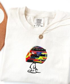 Oscar Piastri Racing Helmet Snoopy Shirt, Funny F1 Fan Crewneck, Cartoon Racer Top