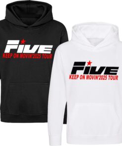 Vintage 5 Boyband Hoodie: 90s Keep On Moving Tour Pullover, Unisex Adults Kids Hood Top