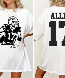 Josh Allen Shirt,Retro Football Tee Front & Back, Buffalo QB Graphic Tee,Game Day Shirt,Football Fan Gift,Unisex Vintage Tee