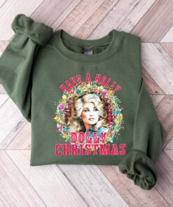 Have A Holly Dolly Christmas, Women Holiday Sweater, Cowgirl Christmas, Western Christmas Sweatshirt, Most Wonderful Time Gift, Xmas Sweater