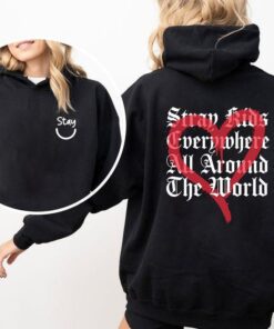 Stray Kids Everywhere All Around The World Hoodie Shirt, Skzoo Stray Kids Shirt, DominAte Retro 2025 World Tour Merch, Stray Kids Kpop Shirt