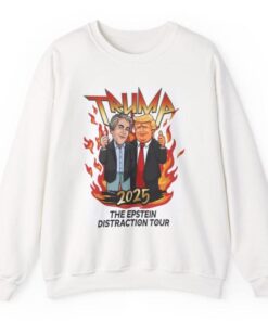 Trump Epstein 2025 Band Tour Dates Crewneck Sweatshirt | Rock Concert Tour Shirt ( 2side)