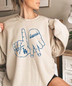 LA Hand Sign Sweatshirt: Retro Baseball Fan Gift