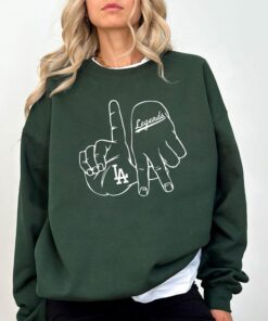 LA Hand Sign Sweatshirt: Retro Baseball Fan Gift