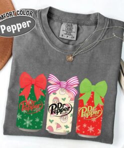 Christmas Dr Pepper T-Shirt, Festive Holiday Tee, Xmas Gift, Trendy Christmas Soda Tee, Retro Soda Can, Dr Pepper Lover Tee, Christmas Tee