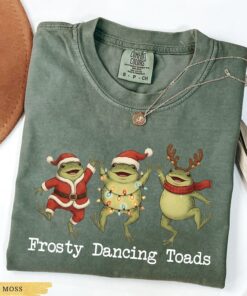 Funny Frosty Dancing Toads Christmas Sweatshirt, Political Shirt