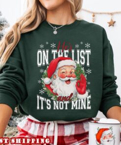 Santa Claus He's On The List Christmas Shirt, Anti Trump Shirt, Funny Democrat Gift Liberal Holiday Shirt, Anti Trump Sweatshirt, FDT Shirt