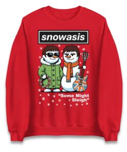 Snowasis Some Might Sleigh Christmas Jumper, Funny xmas Music Band Spoof Hoodie, Music Lovers Christmas T shirt, Snowman Singers Band Top