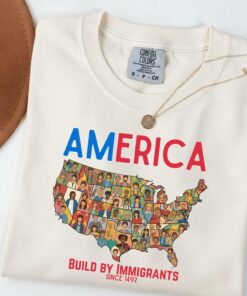 America Built By Immigrants Since 1492 Shirt, Pro Immigration Usa T-Shirt, American Tee, Political Protest Top, Anti Racism Tshirt