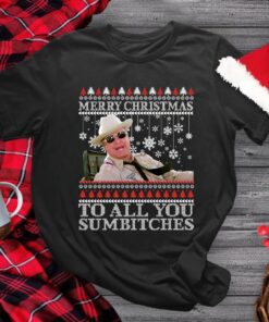 Ugly Smokey and the Bandit Christmas Crewneck, Merry Christmas to All You Sumbitches Shirt