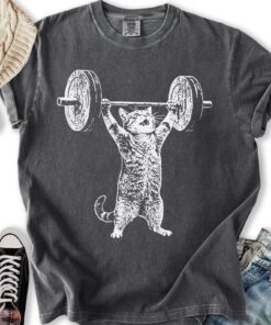 Funny Cat Gym Shirt, Cat Workout T-Shirt, Funny Deadlift Cat Meme Tee, Gym Pump Cover, Workout Top, Unisex Cat Lover Gift