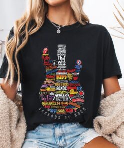 Legends of Rock T-Shirt, Vintage Guitar Graphic Tee for Music Lovers