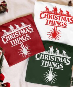 Christmas Things Sweatshirt, Stranger Christmas Shirt, Hawkins Indiana Hoodie, Xmas Gift Crewneck T-Shirt, 80s TV Show Fan Gift