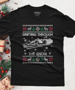 F1 Car Ugly Christmas T-Shirt, Race Fan Holiday Tee