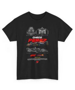 Formula 1 Racing Blueprint T-Shirt, Red Bull Checo Perez RB19 Tee