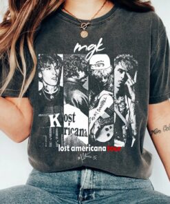 Machine Gun Kelly Lost American Tour 2025 T-Shirt, Pop Rock Tee Unisex, MGK Lost Americana Tour Dates Shirt, Wiz Khalifa Concert Merch Top