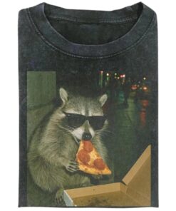 Funny Raccoon Eating Pizza Shirt, Animal Meme Graphic Tee, Gift for Men, Women