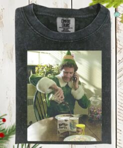 Elf Syrup Scene Shirt, Funny Christmas Movie Sweatshirt, Vintage Holiday Humor Hoodie, Retro Festive Streetwear Tee