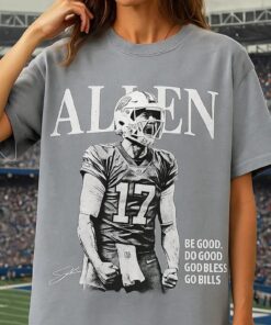Retro Josh Allen Rap Tee, Game Day Shirt, Buffalo Football T-Shirt, Go Bills Top, Be Good Do Good God Bless Shirt