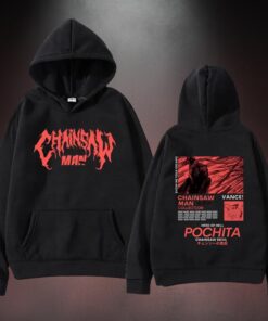 Men’s Chainsaw Graphic Hoodie | Gothic Cartoon Print Pullover | Long Sleeve Streetwear Sweatshirt 2024 Trend