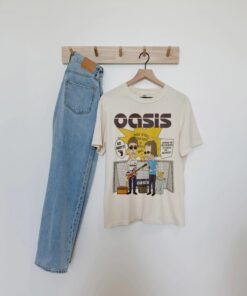 Oasis 90s Cartoon Tee, Liam & Noel Gallagher Parody, 90s Britpop Shirt