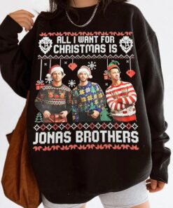Jobros Christmas Sweatshirt, Ugly Christmas Sweater, Jonas Brothers Holiday Concert Fan Shirt