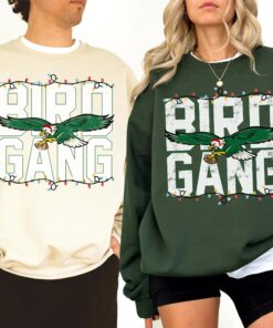 Philadelphia Bird Gang Christmas Shirt, Holiday Football Lights Tee, Retro Green Game Day Sweatshirt, Philly Fan Gift Top