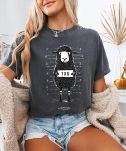 Funny Black Sheep Shirt, Mugshot Graphic Tee, Lost But Found Humor T-Shirt