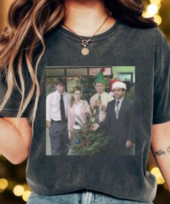 The Office Xmas Tree Vintage Sweatshirt, Michael Scott Dwight Schrute Shirt, Jim Halpert Pam Beesly Xmas Hoodie, The Office TV Show T-Shirt