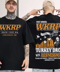 First Annual Wkrp Turkey Drop Two Sides T-Shirt, Thanksgiving Wkrp Shirt, Thanksgiving Day Gifts Hoodie, Graphic Streetwear Sweatshirt