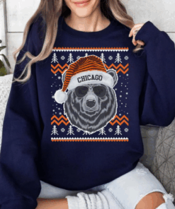 Chicago Football Mascot Ugly Pattern Vintage Christmas Sweatshirt, Chicago Sports Retro Hoodie, Game Day T-Shirt, Xmas Gifts
