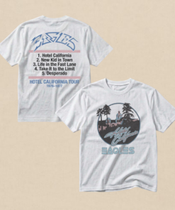 Eagles Hotel California Tour T-Shirt, 70s Rock Band Graphic Tee, Vintage Band Art Top
