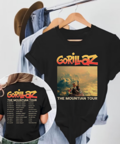Gorillaz Inspired Cartoon Band Front & Back T-Shirt, Retro Music Fan Hoodie and Sweatshirt