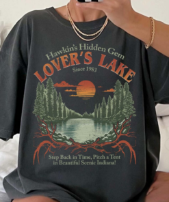 Hawkins Lover's Lake Shirt, Retro Alien Movie T-Shirt, Sci Fi Lover Gift